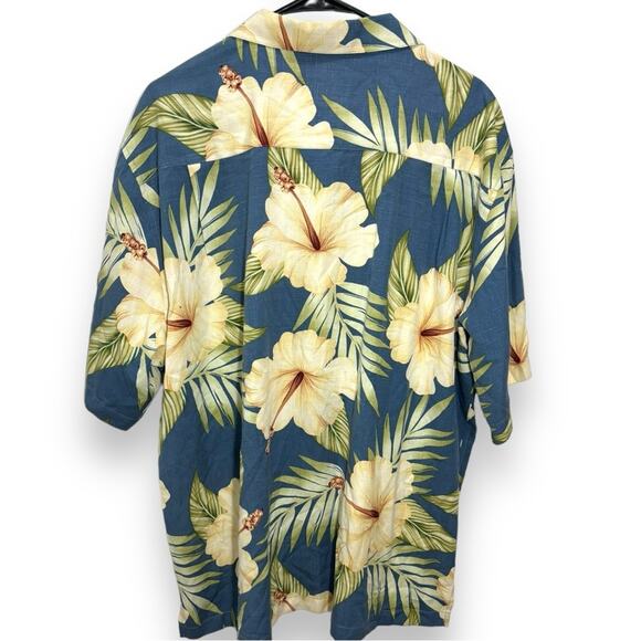 Reyn Spooner Regency Silk Jacquard Hawaiian Print Shirt - Picture 2 of 5